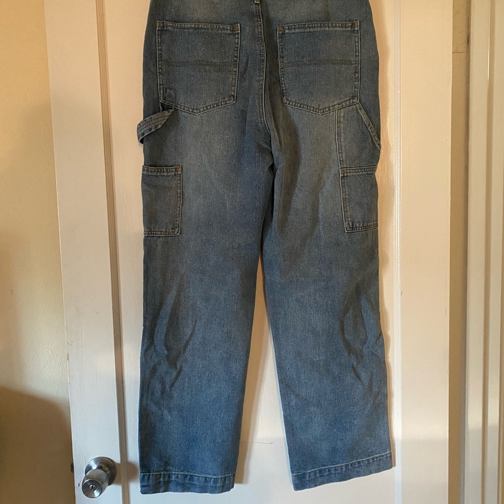 ❌SOLD❌Fashion Nova Carpenter Baggy Utility Cargo Pants Skater Jeans denim size 9 - Picture 12 of 12